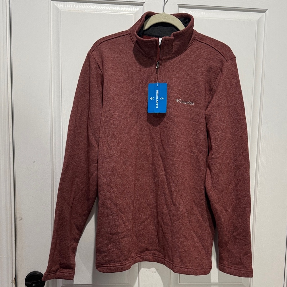 Columbia Burgundy Quarter-Zip Fleece